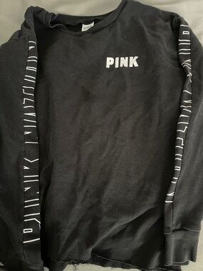 Victoria's Secret PINK Black Long Sleeve Crewneck Sweatshirt